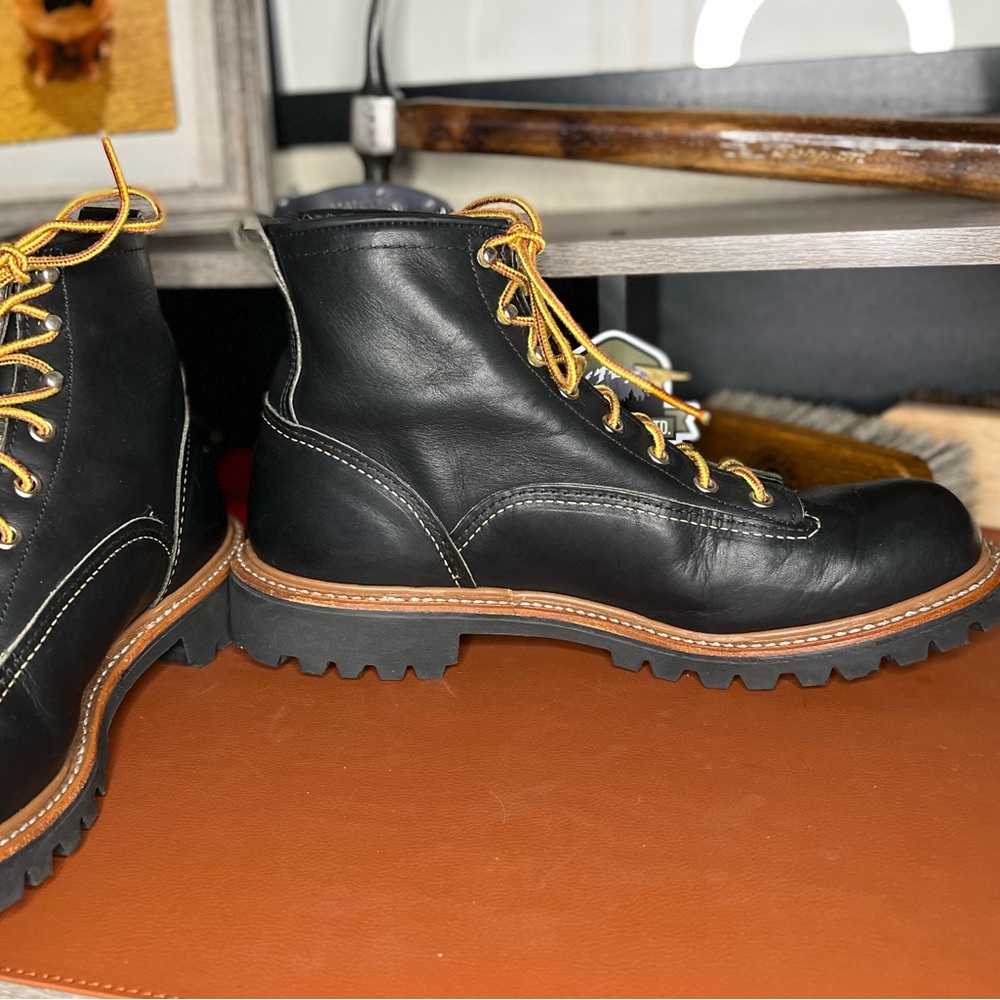 Red Wing 2935 Lineman Black Chrome with Vibram’s Lug Sole 360 Storm Welt 9.5D - Picture 4 of 7